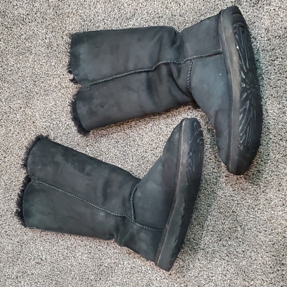 Ugg Australia Women 1873 Tall Suede Sheepskin Button 3 Boots shoes sz 7 - Picture 10 of 14